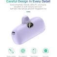 thumbnail image 5 of Mini Power Bank for Android, 5000mAh Mobile Phone USB C Portable Charger,20W PD QC 3.0 Battery Pack with LED Display Compatible with USB C Phones-Samsung Galaxy, Pixel, Moto, LG and More(Purple), 5 of 6