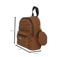 thumbnail image 3 of XOXO All over Print Urban Heart Cognac Leather Everyday Backpack with Pouch for Women, 3 of 6