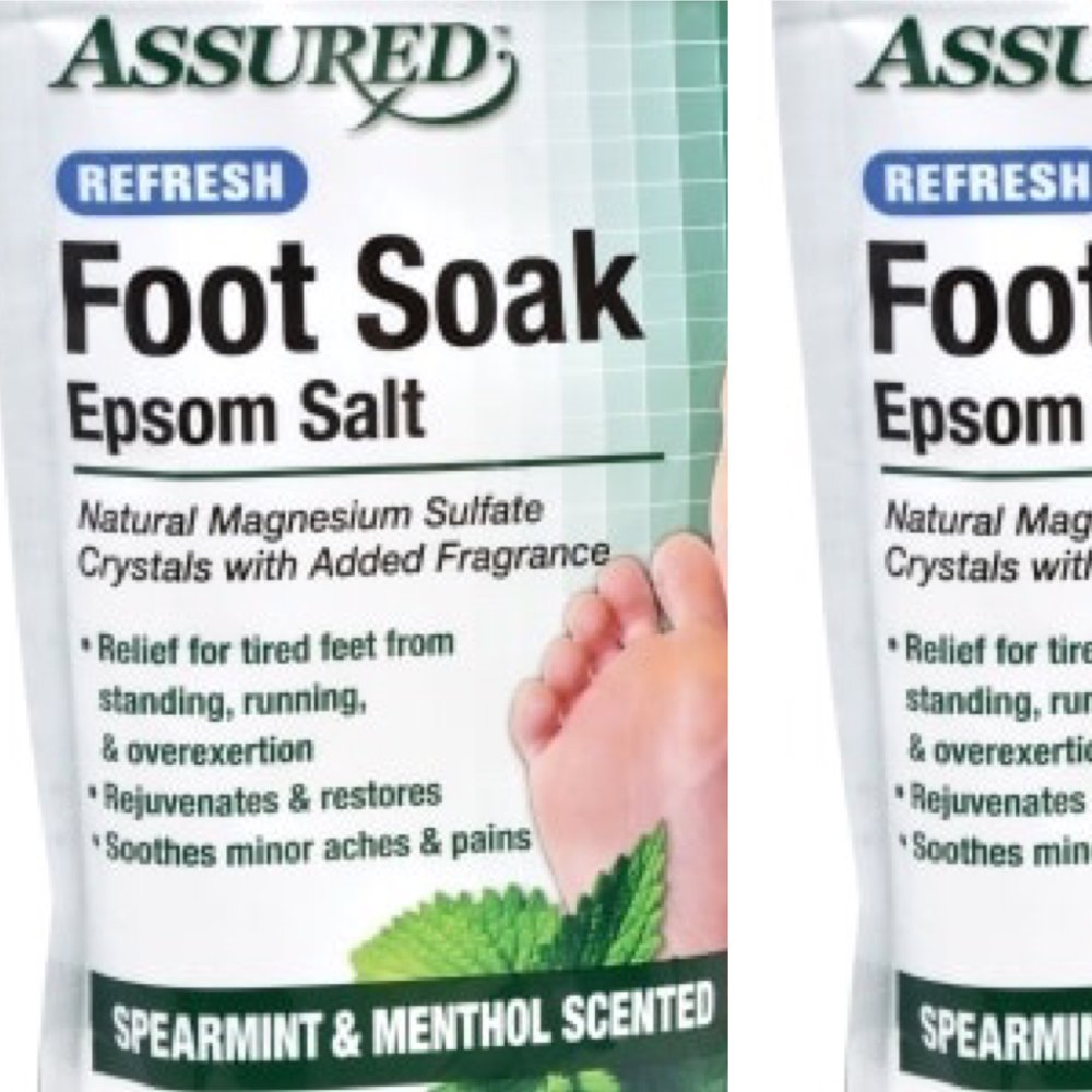 2 Packs Epsom Salt Foot Soak with Spearmint and Menthol Scent, 16 oz
