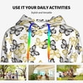 thumbnail image 4 of Lsque Golden Glitter Butterflies Pattern Casual Women's Hoodie,Hooded Sweatshirt with Kangaroo Pocket,Pullover Hoodie with Eye-catching Drawstrings-Medium, 4 of 7