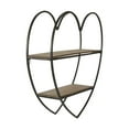 thumbnail image 3 of Sagebrook Home Metal/Wood 2 Tier Heart Wall Shelf, Natural/Black, Heart, Iron, Casual Home, 20"L X 5"W X 20"H, Solid Color, 3 of 7