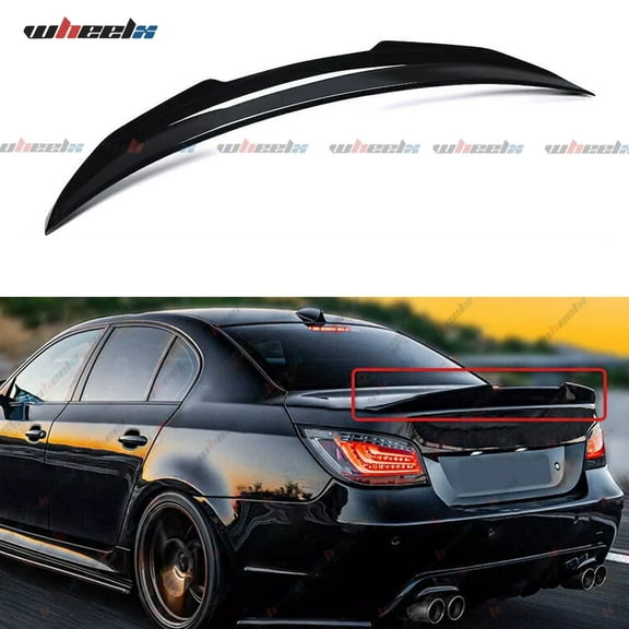 Rear Trunk Spoiler Compatible with BMW 5 Series E60 4 Door Sedan 2004-2010, PSM Style Duckbill Spoiler, Fits for 525i 528i 530i M5, High Kick Trunk Tail Deck Lid Wing Lip (Gloss Black)