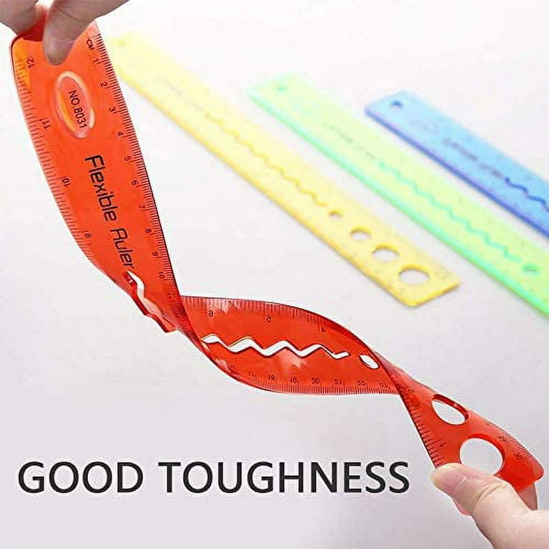 YouOKLight Plastic Ruler 30cm, Clear Ruler,Transparent Ruler 12 inch,Metric  Ruler,Ruler 30cm for School,Transparent Straight rulers for Kids,and