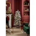 thumbnail image 2 of Melrose LED Flocked Alpine Pencil Tree with Metal Base 3'H, 2 of 4
