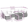 thumbnail image 2 of vidaXL 8 Piece Patio Sofa Set with Cushions Gray Poly Rattan, 2 of 10