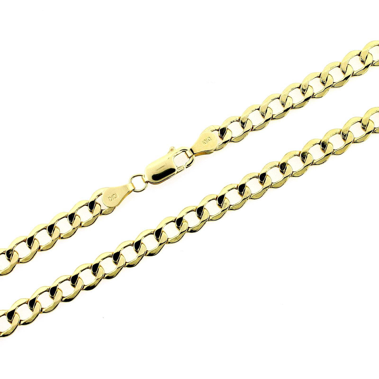 10K Solid Yellow Gold Cuban Curb Link Chain Necklace 4.5MM 16" 18" 20" 22" 24" 26"