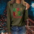thumbnail image 2 of Tops Navideños Para Mujer, Blusas de Manga Larga, Camiseta Informal Con Cuello Redondo Y Estampado A Cuadros de Feliz Navidad Odeerbi ODB194196, 2 of 7
