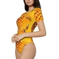 thumbnail image 2 of Easygdp Bees on Hive Honeycomb Women's One-Piece Swimsuit Slim Fit Crew Neck Bodysuit Athletic Swimwear with Concealed Buckle - X-Large, 2 of 9