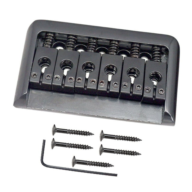 Juego de Pieza Trasera de Puente de Hierro Yuyangstore para Guitarra Eléctrica 76.5x44.5mm Negro
