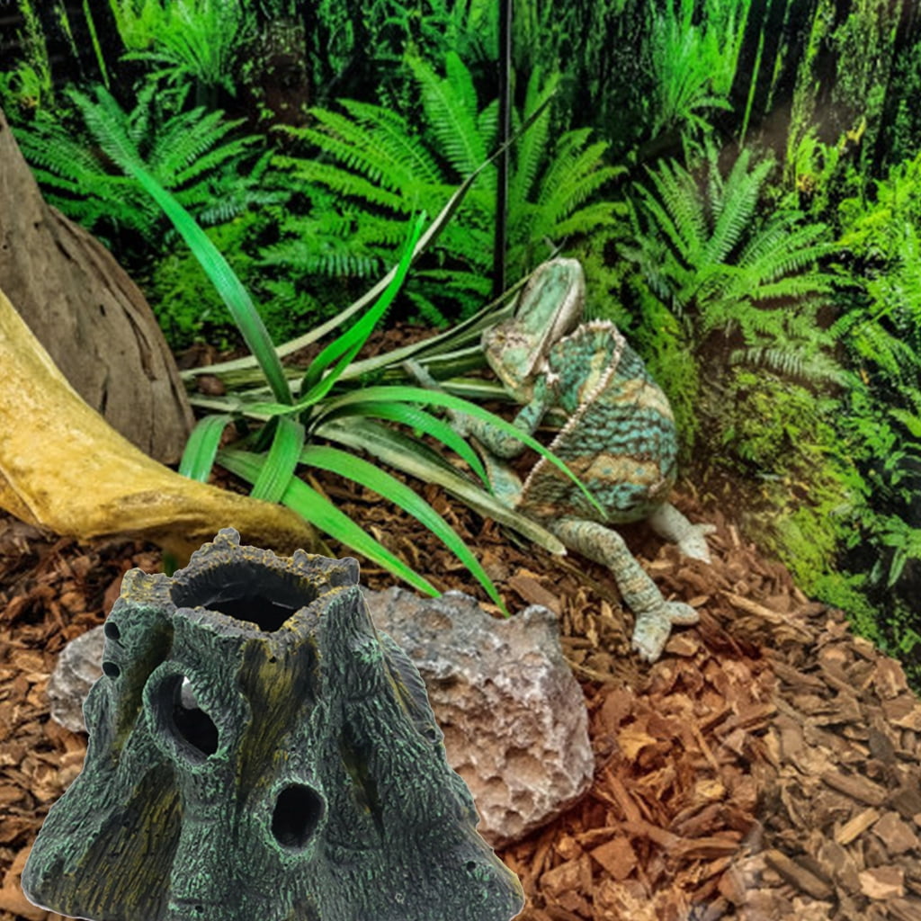 Geemin 2pcs Reptiles Hideaways Cave Shelter Hidings Turtles House Terrariums Fish Tanks