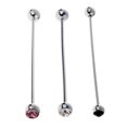 thumbnail image 1 of 3 Unids de Hombre Collar de Cristal Broche Bar Broche Clip Barbell Tie Collar Bar, 1 of 9