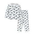thumbnail image 1 of Balery Cute Shark Conjunto de Pijama con Estampado para Mujer, Conjunto de Dos Piezas con Manga Larga, Ropa de Dormir Suave con Bolsillos, Pijamas Cómodos-XX-Large, 1 of 7