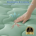 thumbnail image 4 of INGALIK Premium 400TC Quilted Mattress Pad, California King, Cooling Breathable Topper, Fluffy Soft Protector, 8-21" Deep Pocket, Light Green, 4 of 11