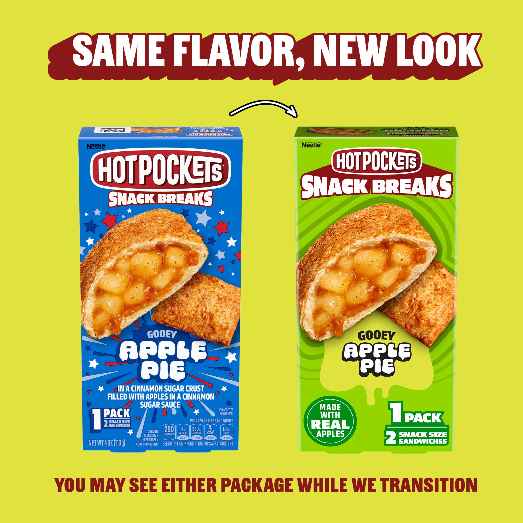 Hot Pockets Snack Breaks Apple Pie, Frozen Treats, 4 Oz, 2 Count