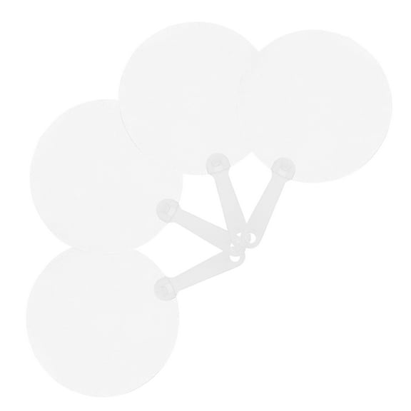 MLINS  4 Pcs Handheld Fans DIY Painting Dancing Round USB Desk White