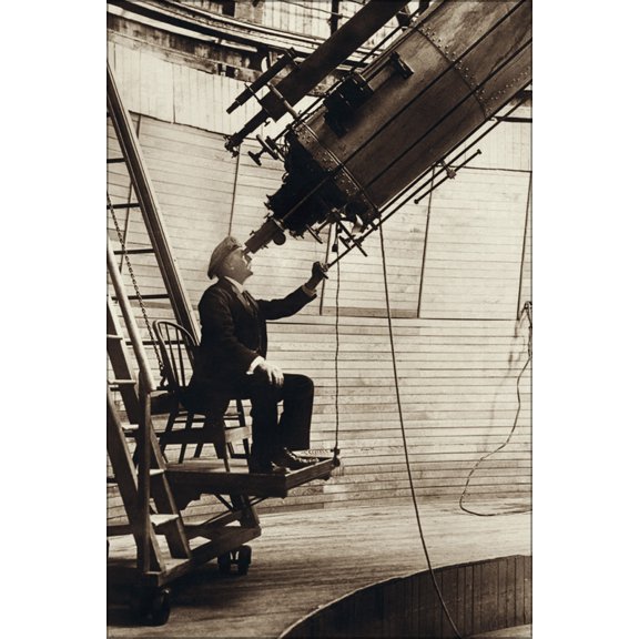 24"x36" Gallery Poster, Percival Lowell observing planet Venus, Lowell Observatory 1914