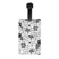 thumbnail image 1 of Custom Cute Black Cat Luggage Tag Custom Baggage Tags Privacy Cover ID Label, 1 of 1