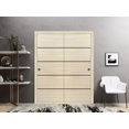 thumbnail image 3 of Sliding Closet Bypass Doors 56 x 80 inches | Planum 0015 Natural Veneer with Frosted Glass | Sturdy Rails Moldings Trims Hardware Set | Wood Solid Bedroom Wardrobe Doors, 3 of 6