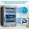 thumbnail image 4 of Nipus 24 Inch Beverage Refrigerator Cooler,190 Cans,Built-In ,Under Counter Soda Beer Cooler with Glass Door,For Home Kitchen Bar Office, 4 of 14