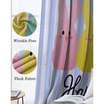 thumbnail image 3 of Easter Purple Striped Blackout Curtains for Bedroom Living Room Darkening Curtains 96 Inches Long Spring Colorful Bunny Polka Dot Window Curtain 2 Panels Set Window Treatment Grommet Drapes 52"x96", 3 of 9