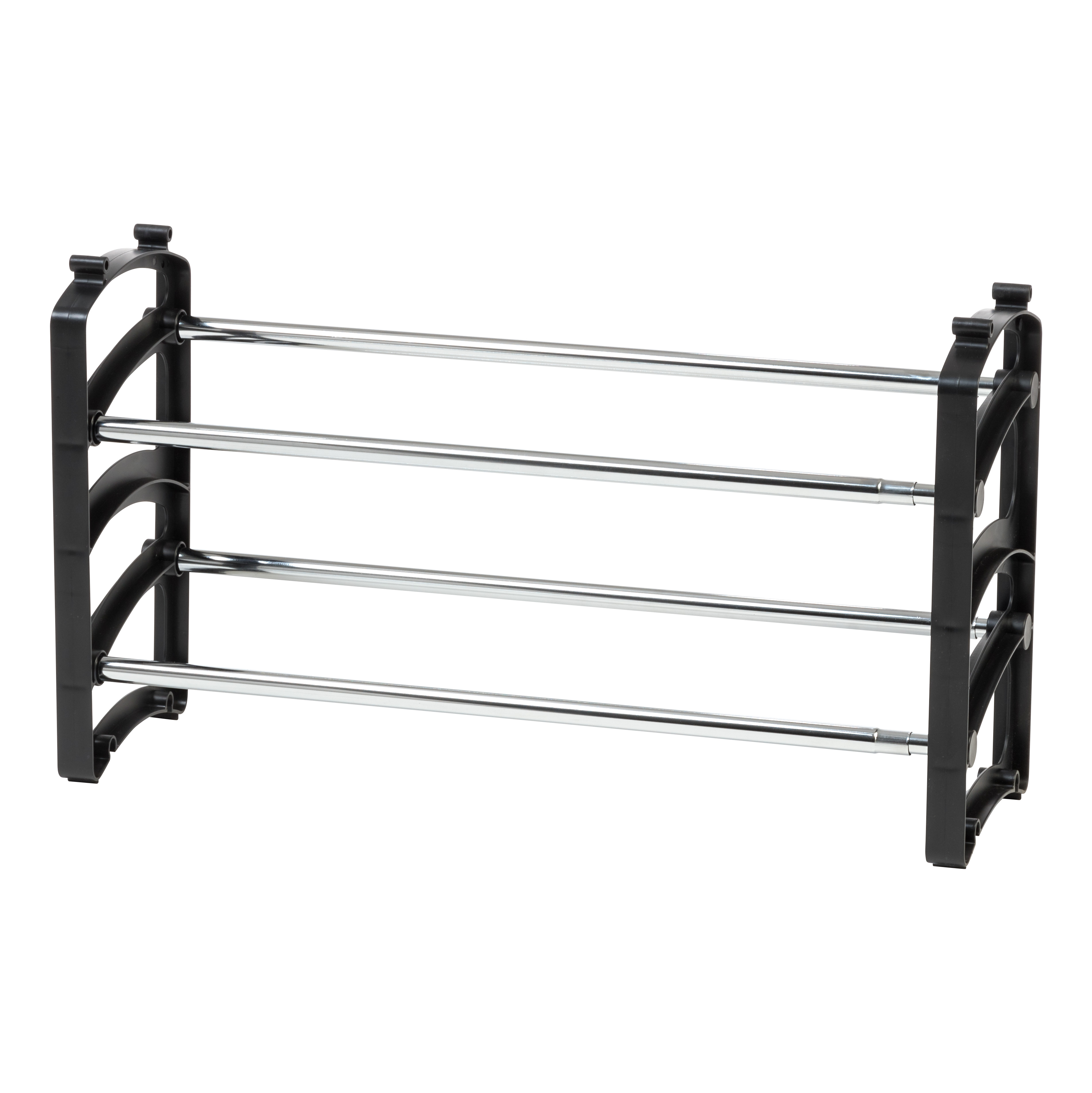 IRIS USA 2 Tier Extendable and Stackable Metal Shoe Rack