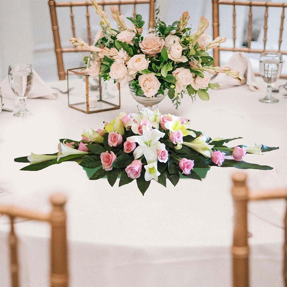 Worgeous 12pcs Floral Foam Blocks Kit with Rectangular Bowl Holder for Table Centerpieces Wedding Party Festival Flower Arrangements