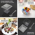 thumbnail image 4 of Efavormart 24 Pack | 4oz Clear Plastic Square Dessert Tumbler Cup, Lid And Spoon Set, Disposable Snack Serving Cups, 4 of 11