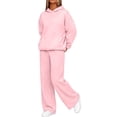thumbnail image 6 of 2 Piece Lounge Sets for Women Oversized Hoodie With Kangaroo Pocket Wide Leg Pants Elastic Waistband Matching Sweatsuit, 6 of 8