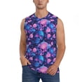 thumbnail image 1 of KLL Blue Skull Rose Print Workout Tank Tops Gym Sleeveless Fitness Muscle Tee-Large, 1 of 7