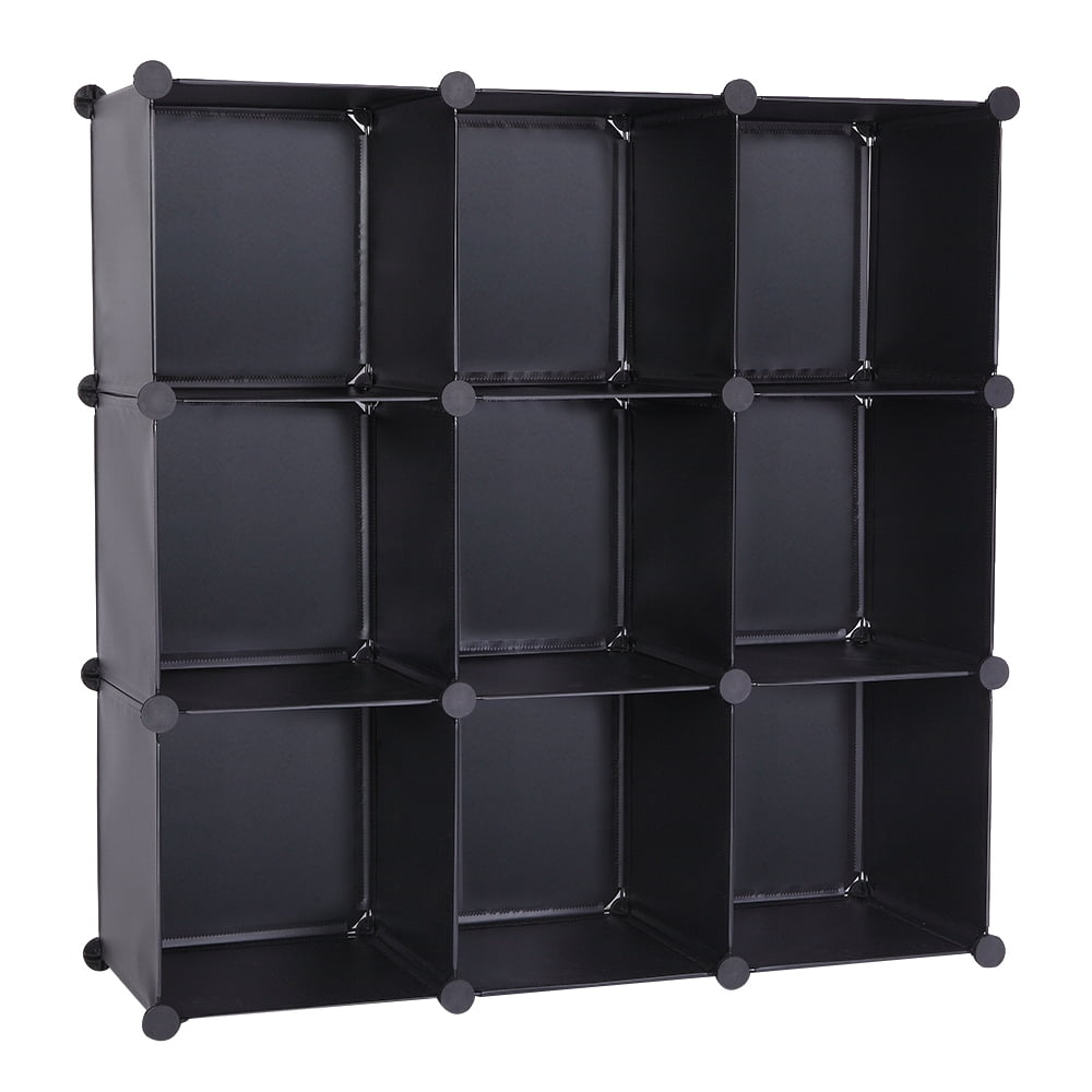 Lowestbest Cube Storage Organizer, Plastic Cube Storage Shelves for Bedroom Living Room Office, Book Shelf 9 Cube Storage Unit for Clothes, Black Lowestbest Cube Storage Organizer, Plastic Cube Storage Shelves for Bedroom Living Room Office, Book Shelf 9 Cube Storage Unit for Clothes, Black