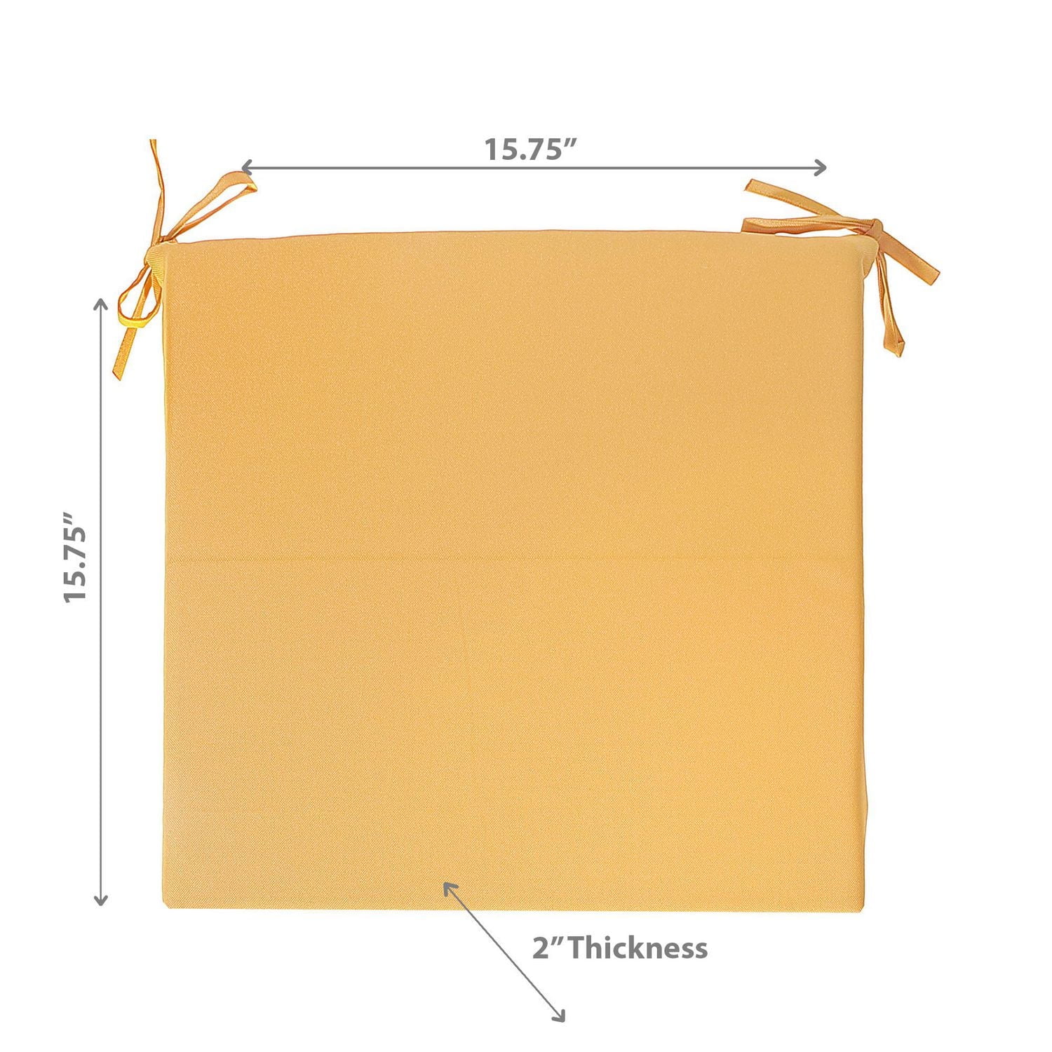 Solid Outdoor Chairpad Yellow - Set of 2