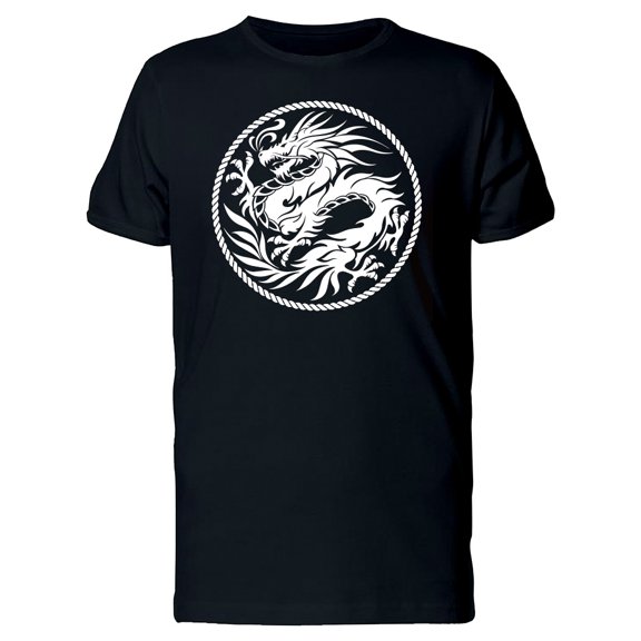 White Dragon In A Round Frame Tee Men's -Image by Shutterstock