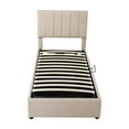 thumbnail image 5 of Twin Size Upholstered Platform Bed with a Hydraulic Storage System, Beige, 5 of 19