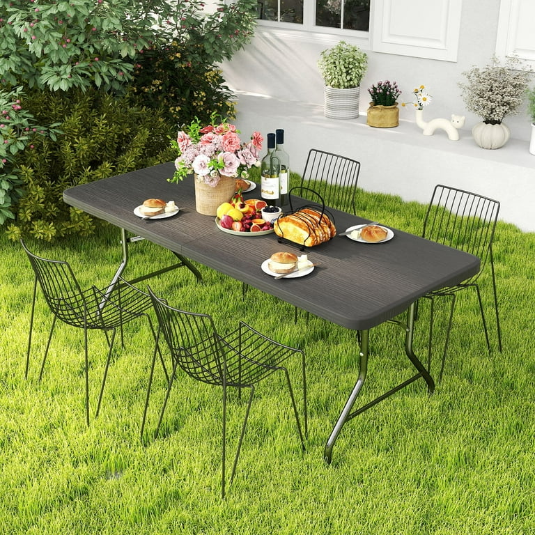 テーブル・チェア・ハンモック centre furniture folding table full set SUGIFT 6ft Folding Table 6 Foot Folding Table with Carry Handle