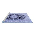 thumbnail image 2 of Ahgly Company Machine Washable Indoor Round Medallion Blue Traditional Area Rugs, 4' Round, 2 of 4