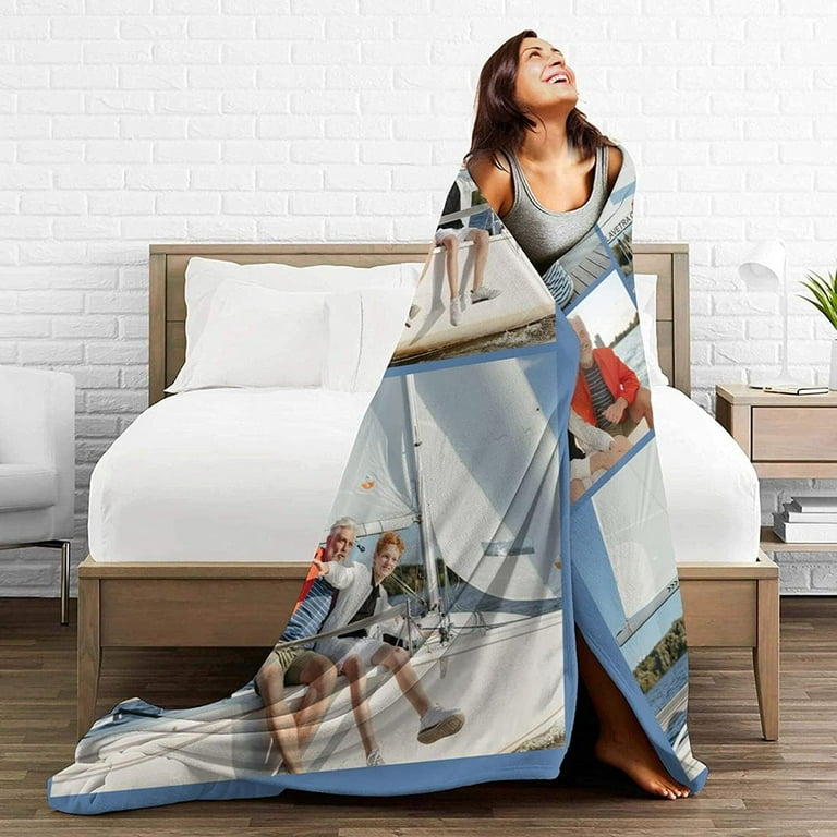 Personalised Blanket Custom Blanket with Words Picture Collage Customized Blankets Birthday Souvenir Gifts Personalized Throw Blanket for Father Mom Kids Dogs Friends or Lover 31 X 47 Walmart