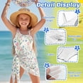 thumbnail image 5 of SEANATIVE Kids Two Piece Swimsuit Set with Swimwear & Mesh Cover-up Skirt, Teen Girls Bathing Suits Cut Out One Shoulder Design, Size 17-18 Years Old, Pink Tulip Flower, 5 of 7