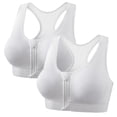 thumbnail image 2 of 2PC Solid Color DYTTDG Women's Seamless Bras Soft Underwire Push up Bras Front-Zipper Back-Mesh Sports Bralettes Full Coverage, 2 of 6
