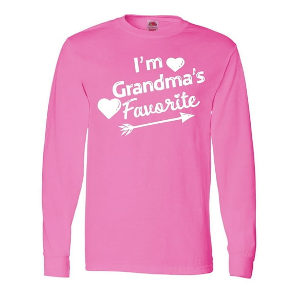 Inktastic I'm Grandma's Favorite with Arrow and Hearts Long Sleeve T-Shirt