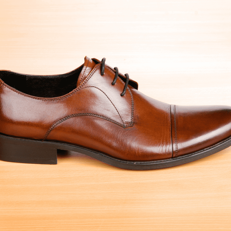 Photo Of A Man Wearing Dark Brown Leather Shoes Stock Photo - Image Of