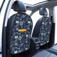 thumbnail image 3 of Naloa Sailing Cruises Nautical 2Pcs Anti-Kick Back Seat Cover Kick Mat, Car Seat Protector with 3 Storage Pockets, 3 of 8