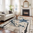 thumbnail image 2 of Rectangle Area Rugs 6 x 9 Ft, Texas Star Vintage Non-Slip Residential Carpet, Retro Navy Blue Berry Wooden Indoor Crawling Mats Runner Rugs for Living Room/Dining Room/Bedroom, 2 of 8
