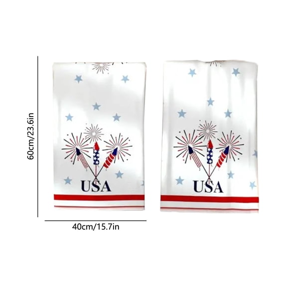 2PCs USA 250th Anniversary Kitchen Dishes Towels,24x16" Drying Cloth Tea Towel for Cooking and Baking,Stars Print Hand Towels for Bathroom,Washable Polyester Suitable For Celebrating July of 4th