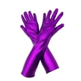 thumbnail image 5 of Tweang Fingerless Arm Warmers Striped Arm Warmers Typing Gloves Gym Gloves for Women Knit Gloves Fingerless Gloves Warm Gloves for Women Purple One Size, 5 of 5