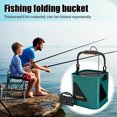 thumbnail image 3 of Pebbuoy 7/9/11L Foldable Fishing Bucket Portable Handle Double Zipper Mesh Cover EVA Leak-proof Collapsible Water Storage Pail Container Fishing Accessories, 3 of 7