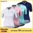 thumbnail image 2 of Santic - Maillot de ciclismo para mujer, camiseta profesional para ciclismo al aire libre, para bicicleta de carretera, camisetas de manga corta para verano, 2 of 5