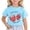Sky Blue, variant on HUITKMM Girls Cute Strawberry Print Short Sleeve T-Shirt, Casual Summer Tops 3-13Y