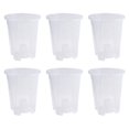 thumbnail image 2 of 1/6Pcs 11-16Cm Root Control Clear Plastic Orchid Pots With Holes Transparent Flower Pot Succulents Plant Prevent Plant Decay, 2 of 9