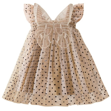 

DTBPRQ Baby Girl Princess Tutu Dress Butterfly Layered Tulle Dress Skirt Infant Toddler Girl Wedding Birthday Party Sundress