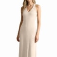 thumbnail image 4 of Womens Summer Bodycon Knit Long Dress Spring Beach V Neck Casual Sleeveless Ribbed Sweater Dresses White S, 4 of 6